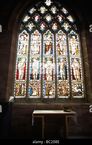 Stained Glass Window In Church Stock Photo