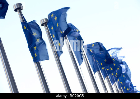 Flags Flying Outside European Commission Building