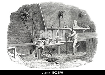 the sash bar machine for the great exhibition building in hyde park Stock Photo