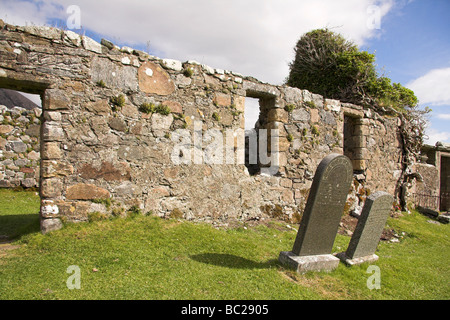 Church ruin, Cill Chriosd, Isle of Skye, Inner Hebrides, West Coast of Scotland, UK Stock Photo