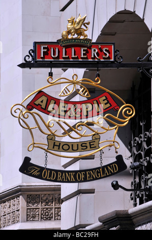 London sign for the Old Bank of England now Fullers Ale & Pie House Stock Photo