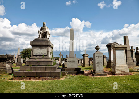 Charles Tennant of St.Rollox Monument in Glasgow's Victorian Necropolis. Designed by Partick Park in1838; with other monuments Stock Photo