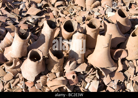 Ancient pottery shards on the desert floor in the Eastern Desert of Egypt , North Africa Stock Photo