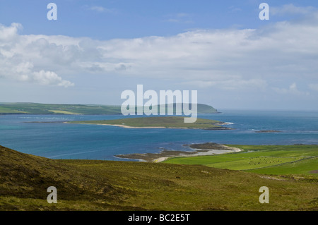 dh Eynhallow Sound ROUSAY ORKNEY Eynhallow island and Evie Orkney Westmainland view sounds