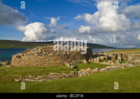 dh Gurness EVIE ORKNEY Iron age broch defensive fortifications ruined settlement Stock Photo