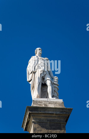 The memorial to Admiral Lord Collingwood, one of the heroes of the Battle of Trafalgar in October 1805. Stock Photo