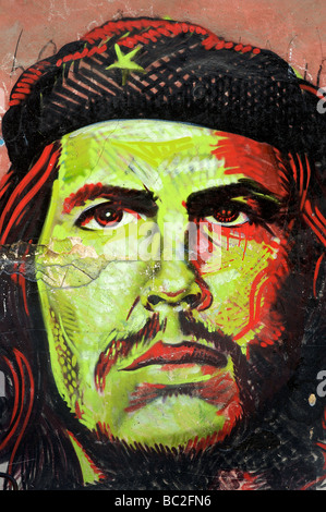 Wall painting of the iconic revolutionary Che Guevara, Havana, Cuba Stock Photo