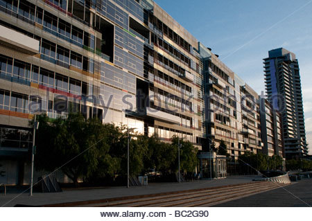 victoria docklands melbourne harbour nab building australia alamy