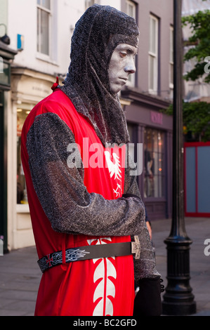 Knight living statue in Covent Garden Stock Photo