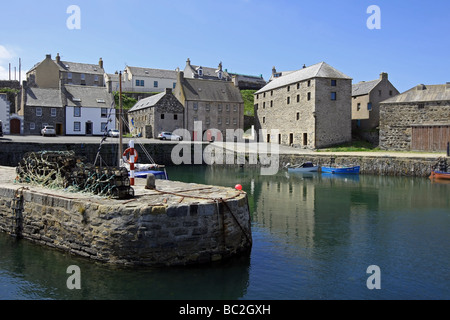 The historic harbour of Portsoy, Aberdeenshire, Scotland, UK, which hosts the Boat Festival annually Stock Photo