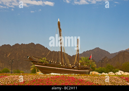 Roundabout Muscat Famous Sohar Boat that belonged to an Omani seafarer Ahmed bin Majid at ...