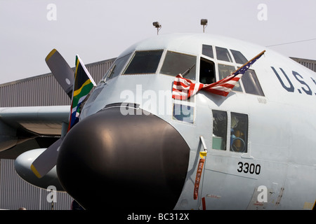 A US Air Force Lockheed C-130 Hercules turboprop aeroplane Stock Photo