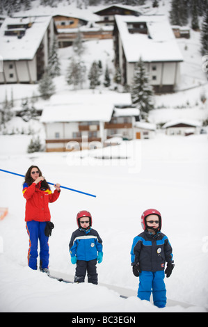 kindergarden ski school Seefeld ski resort The Tyrol Austria Stock Photo