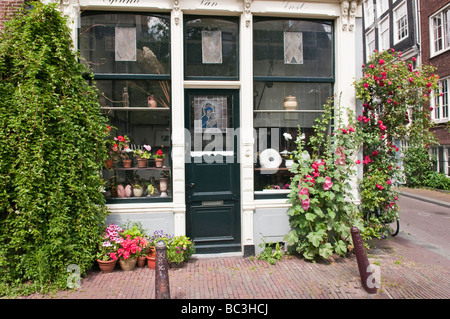 Art gallery in Amsterdam with stained glass in the windows Stock Photo