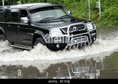 Flood in the village of Cheddar Stock Photo