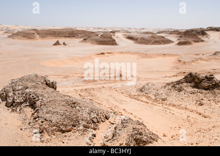 Egypt Sahara Desert road making building construction Stock Photo