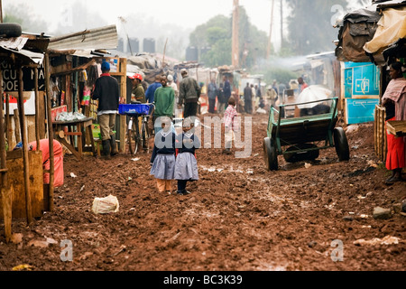 Street Scene - Deep Sea Slum - Nairobi, Kenya Stock Photo