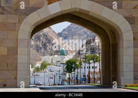 Fortified Gates to the old city of Muscat Sultanate of Oman Stock Photo