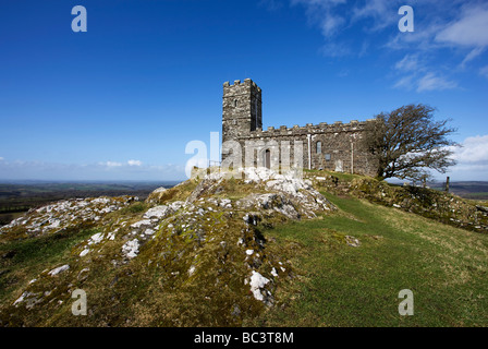 St Michael's Church, Brent Tor, Dartmoor, Devon, England, UK Stock Photo