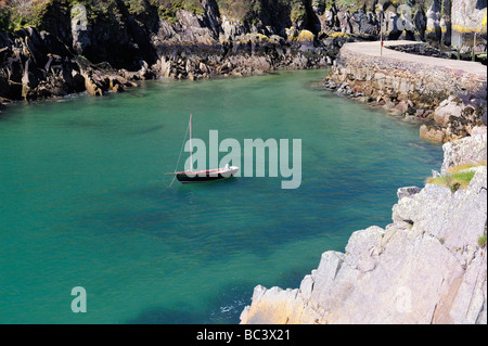 Porth Clais harbour on the Pembrokeshire coast path, Wales, UK Stock Photo