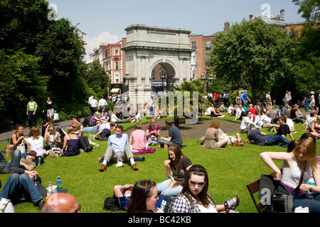 sunny day in dublin Stock Photo