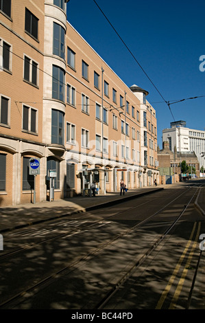 nottingham trent university tram stop with boots library Stock Photo