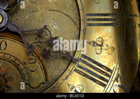 Antique Grandfather Clock face, UK Stock Photo