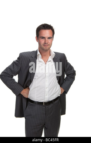 Young business man posing isolated over white background Stock Photo ...