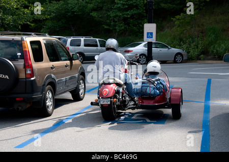 Tourists visiting the Blue Ridge Mountains, NC USA Stock Photo