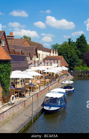 The Swan Hotel and River Thames at Streatley, Berkshire, England Stock Photo