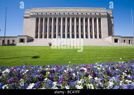 The Finnish Parliament House building in Helsinki Finland Stock Photo