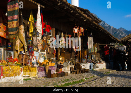 Souvenir shop in bazaar in Kruja Albania Europe Stock Photo