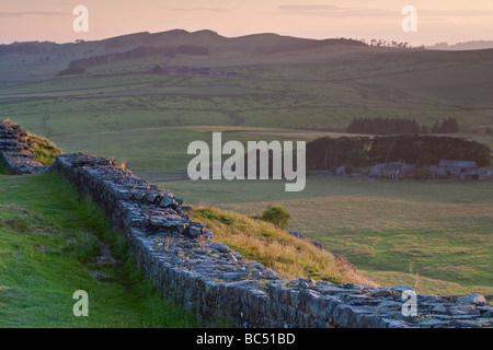 A stretch of Hadrian's Wall known as Thorny Doors near Caw Gap in the Northumberland National Park, England Stock Photo