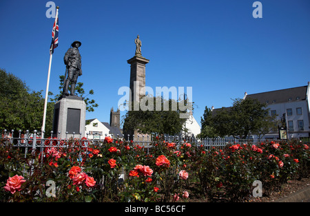 war memorial and column and statue of major general rollo gillespie in the square comber county down northern ireland uk Stock Photo