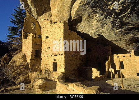 Detail of SPRUCE TREE HOUSE MESA VERDE NATIONAL PARK COLORADO Stock Photo