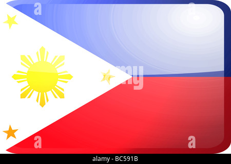 Flag of Philippines national country symbol illustration glossy button icon Stock Photo