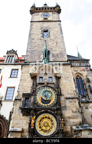 PRAGUE, Czech Republic - The Historic Astronomical Clock in Prague's Old Town Square Stock Photo