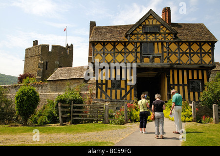 Stokesay Castle gatehouse entrance to the courtyard Shropshire England UK