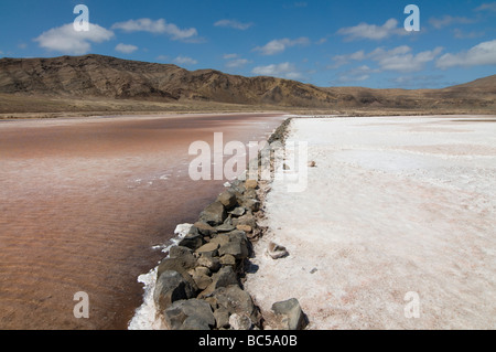 Salina with salt or minerals Sal Pedro Da Sal Cabo Verde Africa Stock Photo