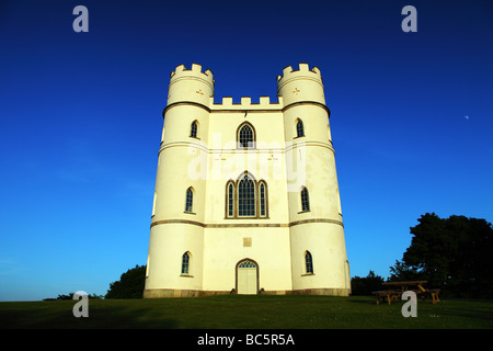 Lawrence Castle, is a Grade II* listed triangular tower, originally built in 1788 by Sir Robert Palk Stock Photo