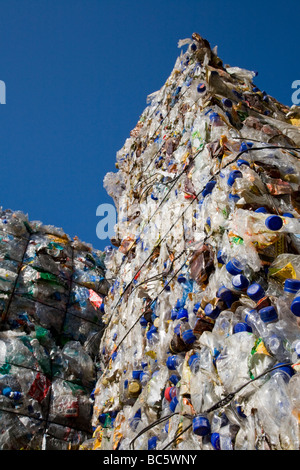 Landfill site, Stacks of Plastic waste Stock Photo