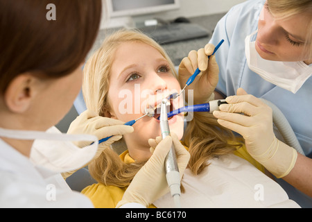 Girl at dentist Stock Photo