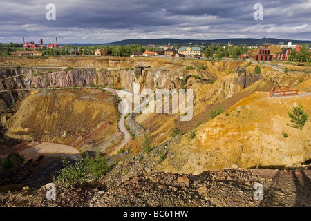 High angle view of mine, Falun mine, Falun, Dalarna, Sweden Stock Photo