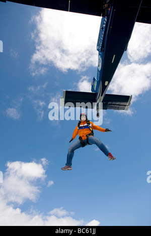 parachute jumper, below Stock Photo
