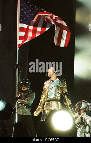 Michael Jackson seen here on stage at Sheffield 10th July 1997 Stock Photo