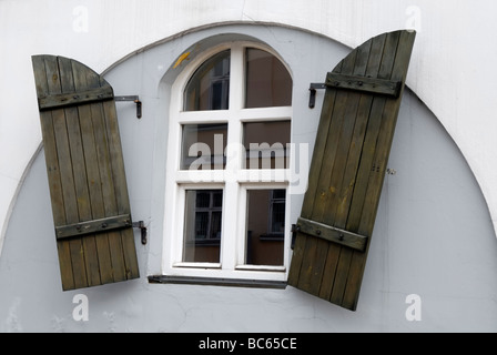 decorative window, Sejny, Podlaskie Voivodeship, Poland Stock Photo