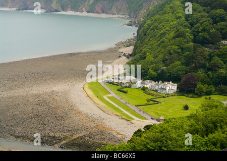 View Of Lynmouths Coastline from Lynton North Devon England Stock Photo