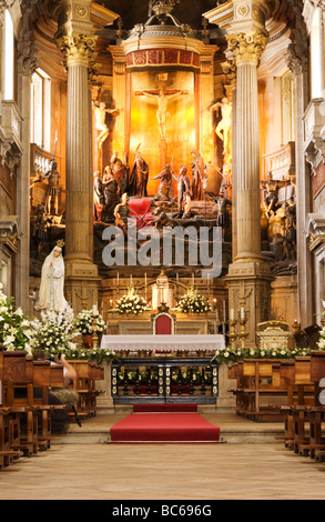 Chapel interior in Bom Jesus de Monte, Portugal's most spectacular religious sanctuary Stock Photo