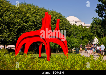 WASHINGTON DC USA Cheval Rouge sculpture by Alexander Calder in the National Gallery of Art Sculpture Garden Stock Photo