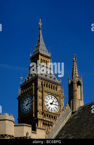 London England Westminster Close Up Of Big ben Showing Time At 1.15 Stock Photo